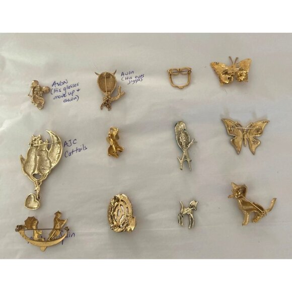 Bundle of 12 Vintage Animal And Miscellaneous Brooches/Pins - Picture 7 of 13